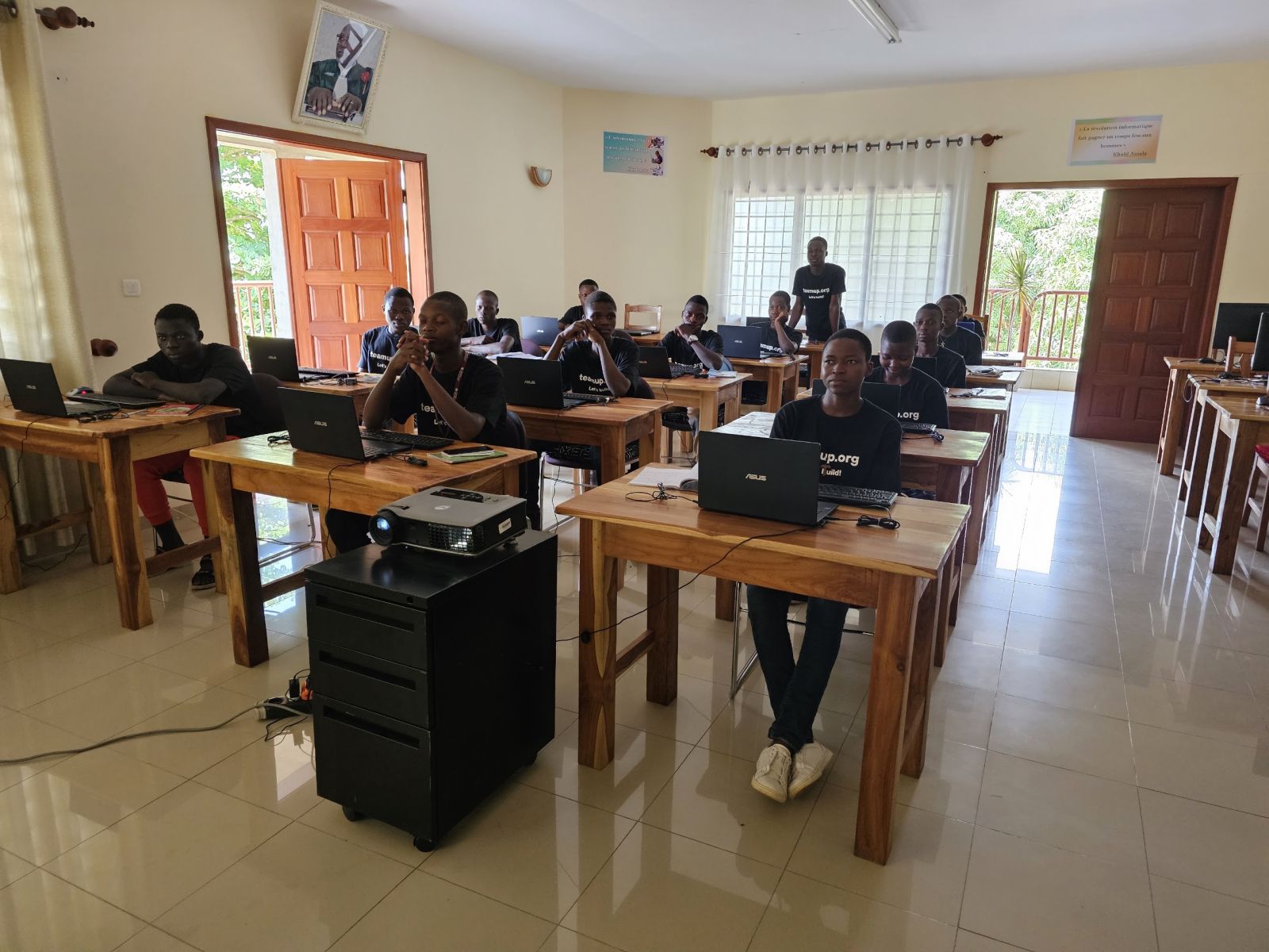 The computer lab, during a training session