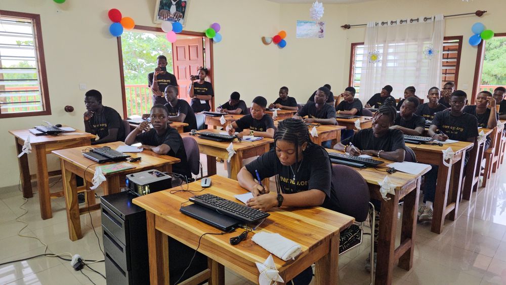Students in the middle of a session, at the Teamup Centre
