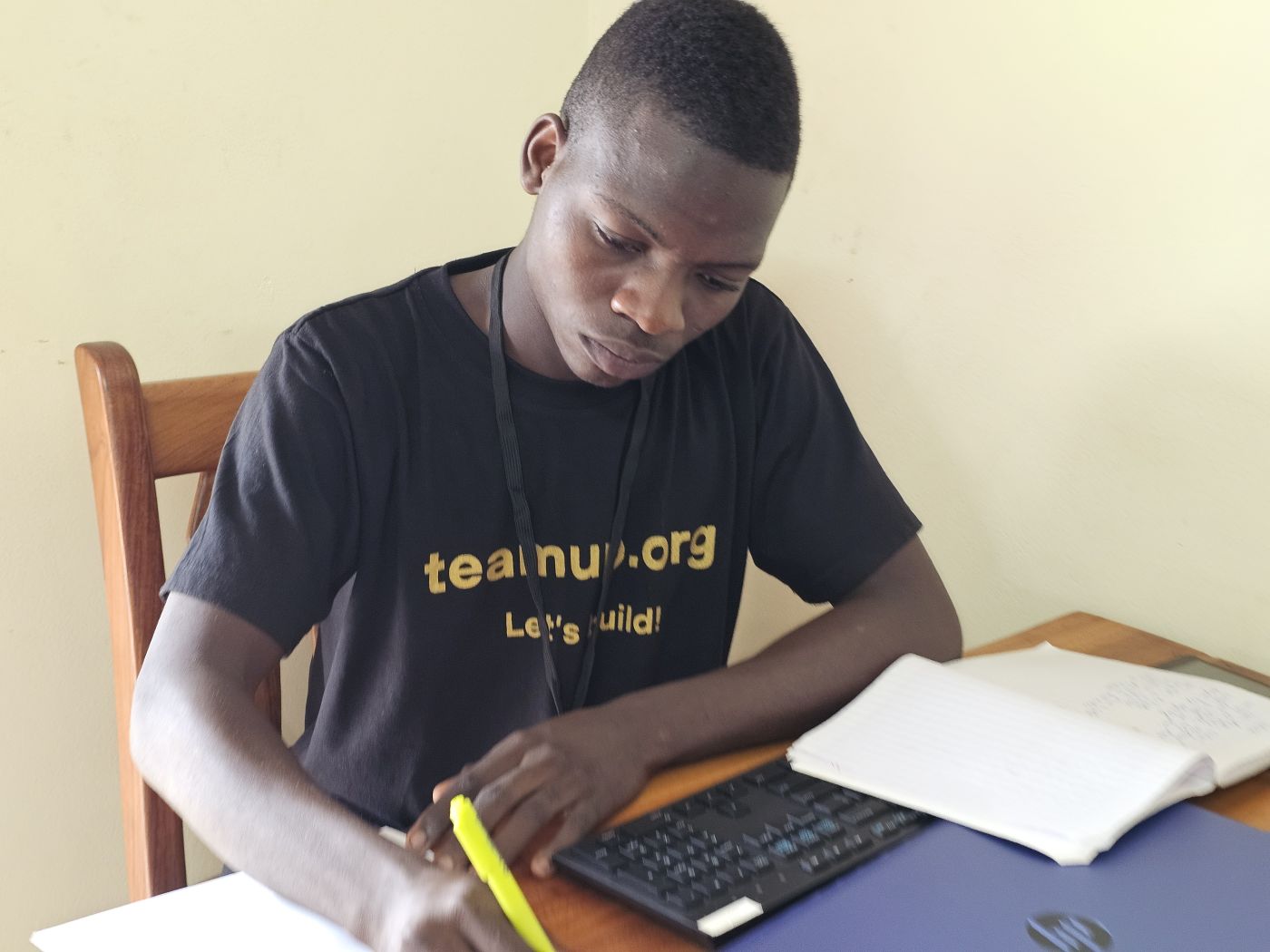 A student in the middle of a study session